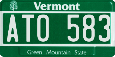 VT license plate ATO583