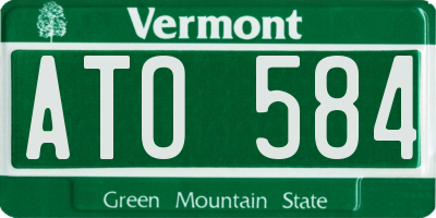 VT license plate ATO584
