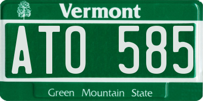 VT license plate ATO585