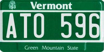 VT license plate ATO596