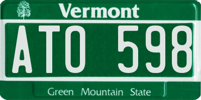VT license plate ATO598