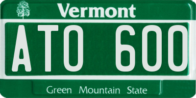 VT license plate ATO600