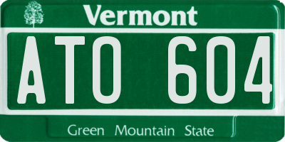 VT license plate ATO604