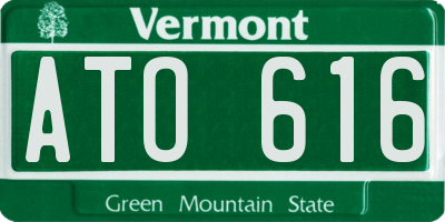 VT license plate ATO616