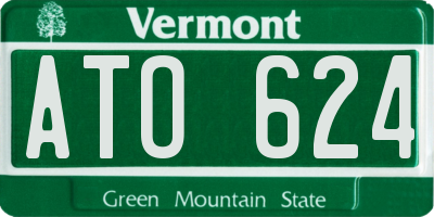 VT license plate ATO624