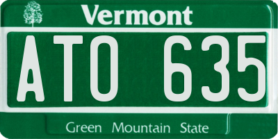 VT license plate ATO635
