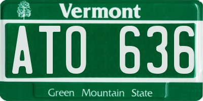 VT license plate ATO636