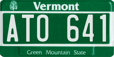 VT license plate ATO641