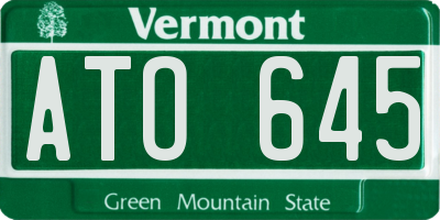 VT license plate ATO645
