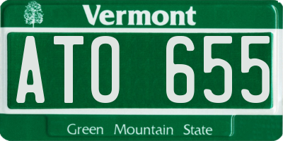 VT license plate ATO655