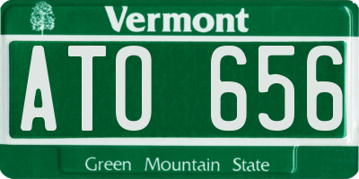 VT license plate ATO656