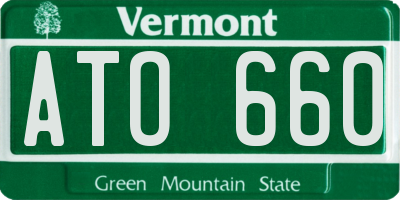 VT license plate ATO660