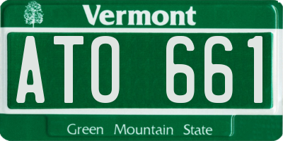 VT license plate ATO661