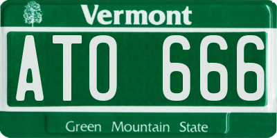 VT license plate ATO666