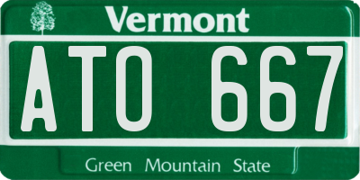 VT license plate ATO667