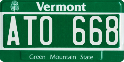 VT license plate ATO668