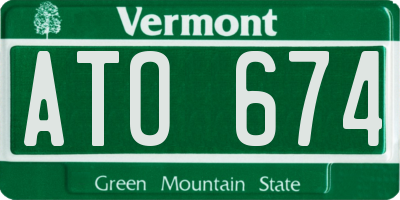VT license plate ATO674