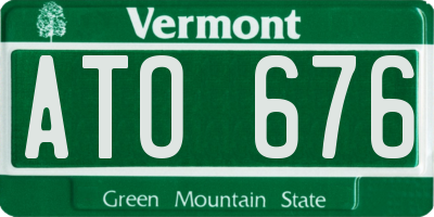 VT license plate ATO676
