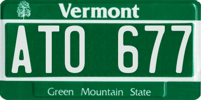 VT license plate ATO677