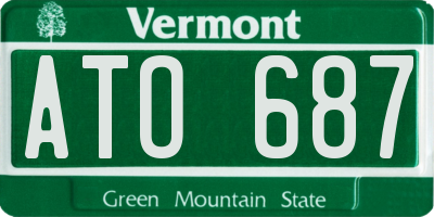 VT license plate ATO687