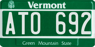 VT license plate ATO692