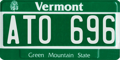 VT license plate ATO696
