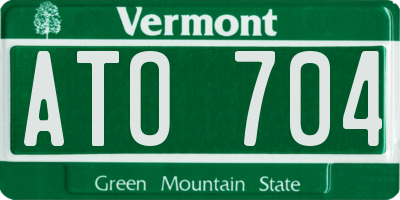 VT license plate ATO704