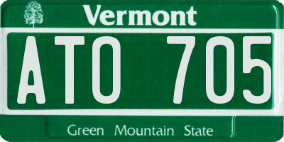 VT license plate ATO705
