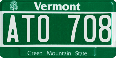 VT license plate ATO708