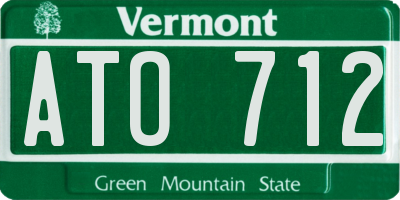 VT license plate ATO712