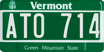 VT license plate ATO714