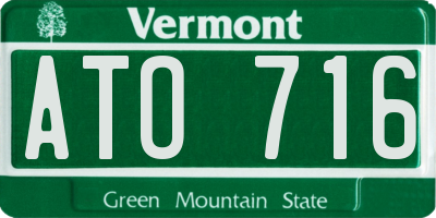 VT license plate ATO716