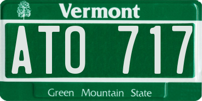 VT license plate ATO717