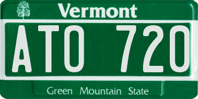 VT license plate ATO720