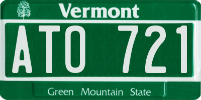 VT license plate ATO721