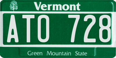VT license plate ATO728