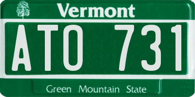VT license plate ATO731