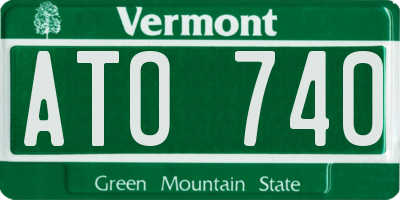 VT license plate ATO740