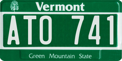 VT license plate ATO741