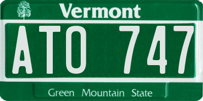 VT license plate ATO747