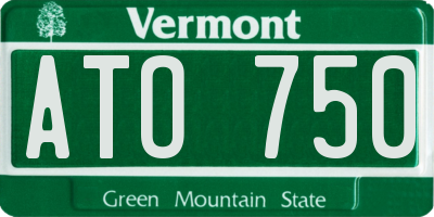 VT license plate ATO750