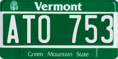 VT license plate ATO753