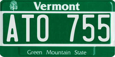 VT license plate ATO755