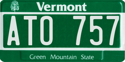 VT license plate ATO757
