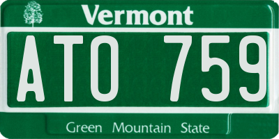 VT license plate ATO759