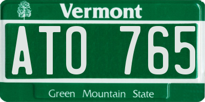 VT license plate ATO765