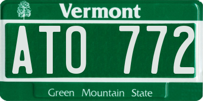 VT license plate ATO772