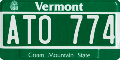 VT license plate ATO774