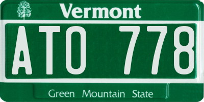 VT license plate ATO778