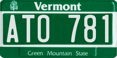 VT license plate ATO781